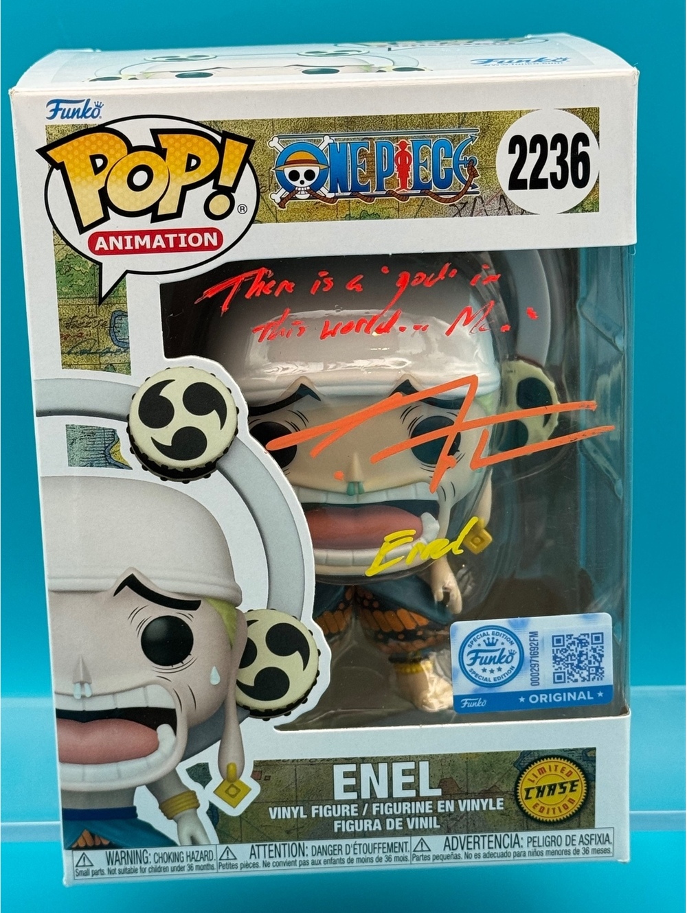 J. Michael Tatum signed Chase Enel One Piece Funko 3 colors quoted MAS COA
